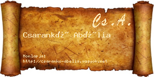Csarankó Abélia névjegykártya